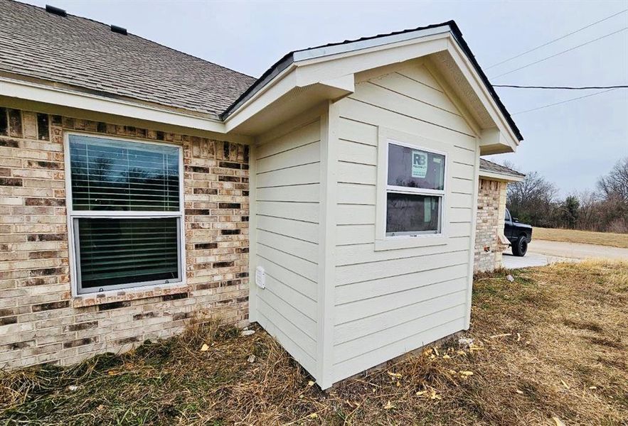 Laundry room inside the garage