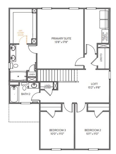 2D floor plan layout for the TA1800 by True Homes in The Glenns II, Wingate, NC (Image 4). 2D floor plan layout for the TA1800 by True Homes in The Glenns II, Wingate, NC (Image 4).