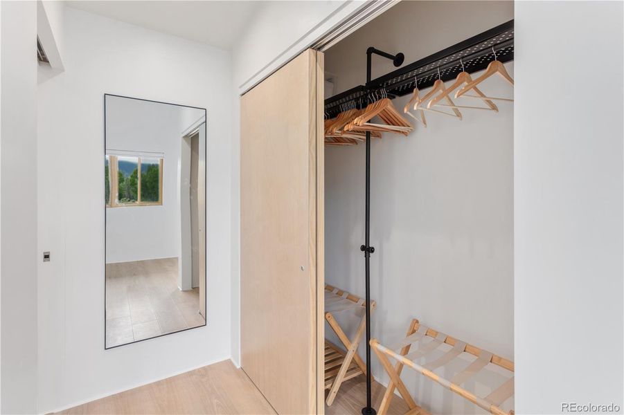 Large closet for bedroom in Unit 1.