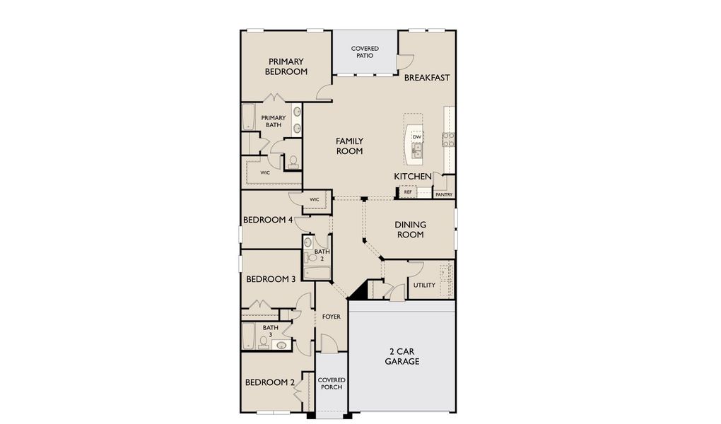 2D floor plan layout for the Avery by Ashton Woods in Ashland, Angleton, TX (Image 3).