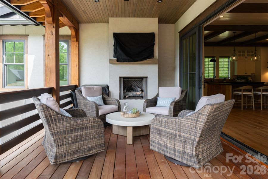 Exterior details and patio area of a home in , Black Mountain (Image 25).