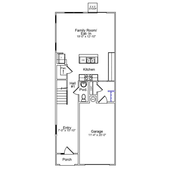 2D floor plan layout of this home in Sloan Station, Charlotte, NC (Image 2).