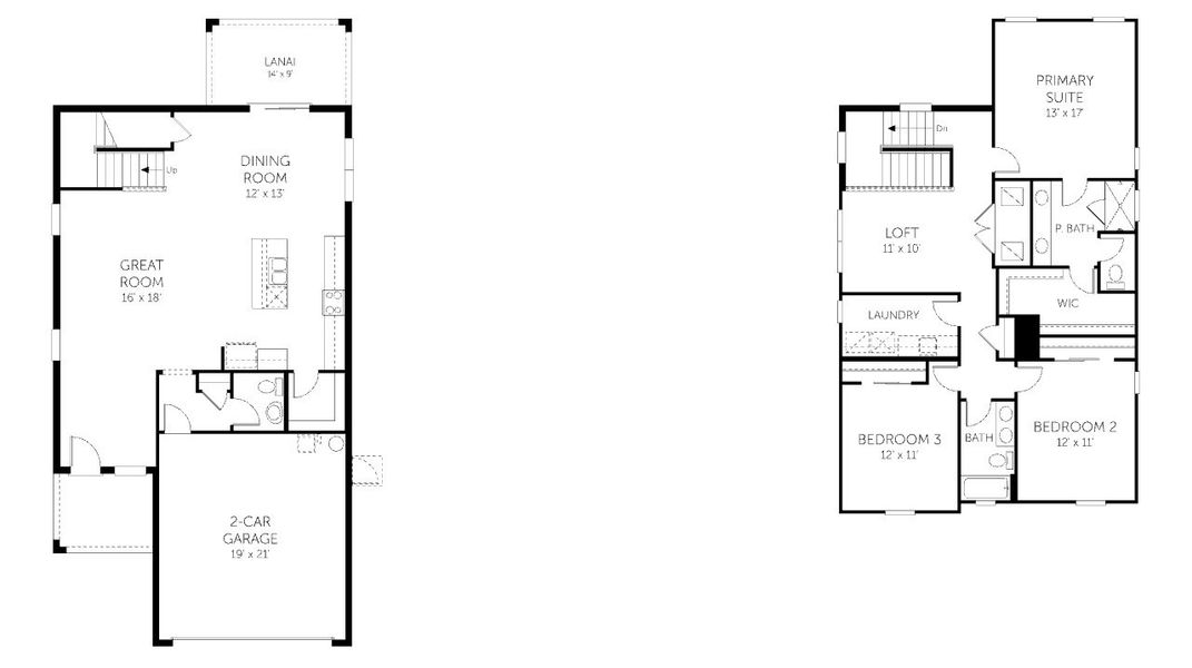 2D floor plan layout for the Magellan - 40' Homesites by Dream Finders Homes in Reserve at Hammock Oaks, Lady Lake, FL (Image 3).