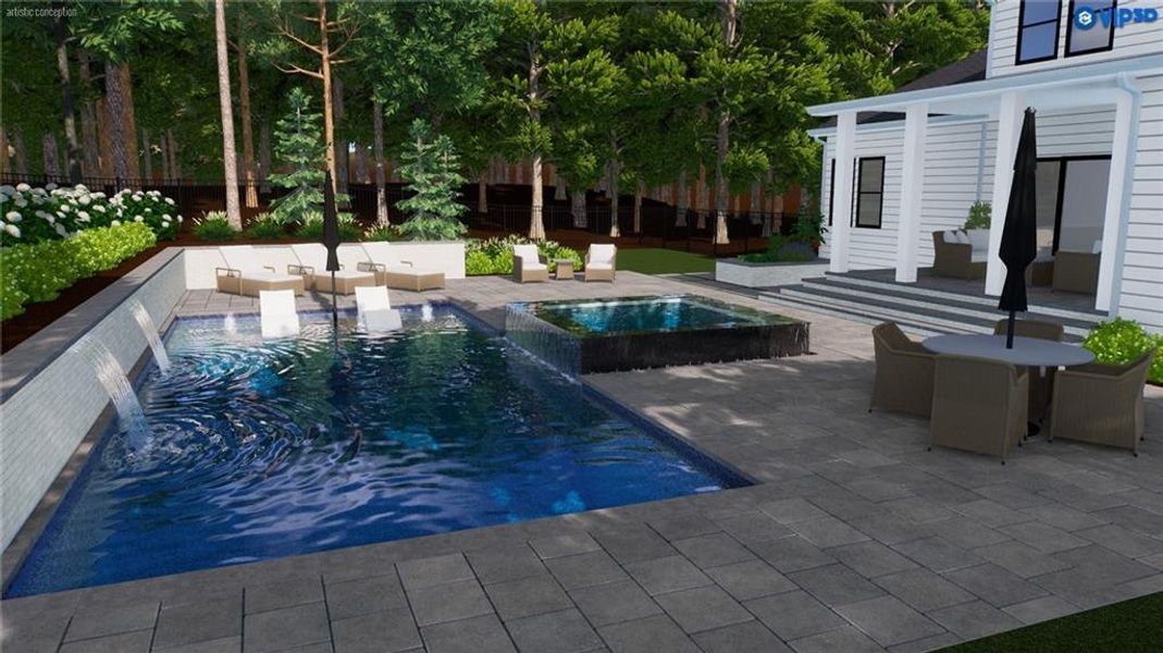 Exterior details and patio area of a home in Aster, Roswell (Image 39).