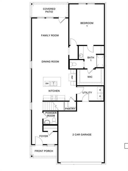 2D floor plan layout of this home in The Reserve at Spiritas Ranch, Little Elm, TX (Image 2).