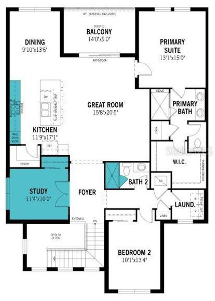 2D floor plan layout of this home in Wellen Park, Venice, FL (Image 5).