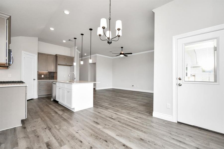 Open concept with Vinyl Plank floors