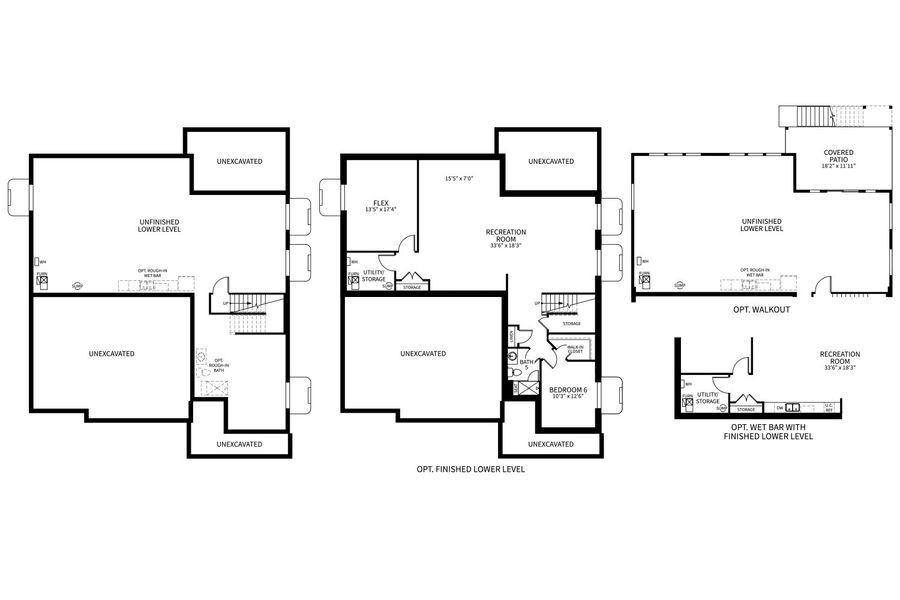 2D floor plan layout for the Sunset by Brightland Homes in Montaine, Castle Rock, CO (Image 3).