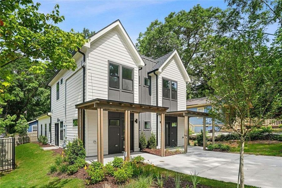 Front exterior of a new home in , Atlanta, GA, highlighting curb appeal (Image 26). Front exterior of a new home in , Atlanta, GA, highlighting curb appeal (Image 26).