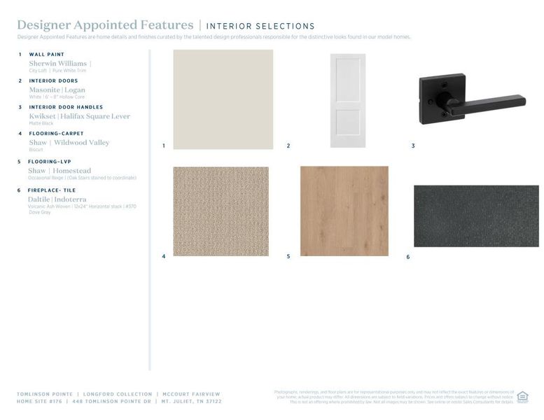 Sample of building materials used in homes in Tomlinson Pointe, Mount Juliet (Image 6).