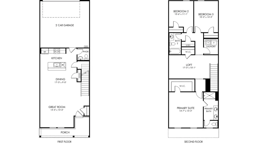 2D floor plan layout of this home in The Rows at Buffaloe Reserve, Raleigh, NC (Image 2). 2D floor plan layout of this home in The Rows at Buffaloe Reserve, Raleigh, NC (Image 2).