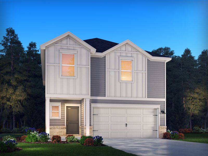 Representative exterior photo of a completed home built from the Lennon by Meritage Homes in Walnut Reserve, Conover, NC (Image 21).