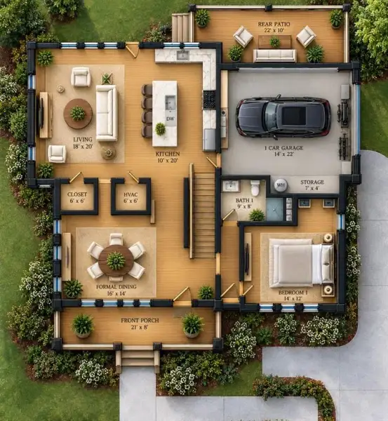 2D floor plan layout of this home in , Atlanta, GA (Image 3). 2D floor plan layout of this home in , Atlanta, GA (Image 3).