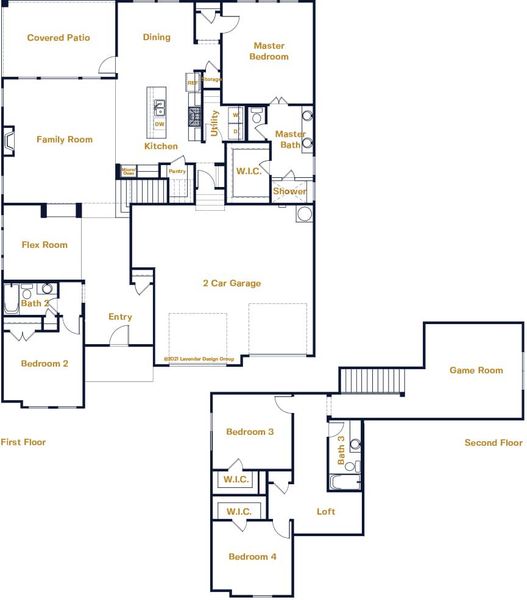 2D floor plan layout of this home in Parmer Ranch 60′, Georgetown, TX (Image 3). 2D floor plan layout of this home in Parmer Ranch 60′, Georgetown, TX (Image 3).