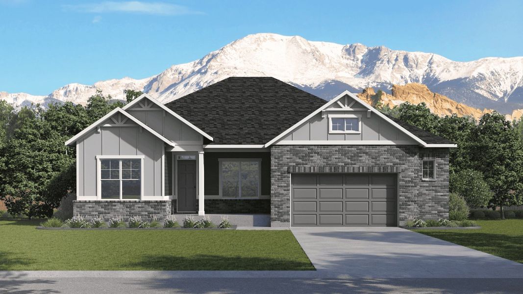 Representative exterior photo of a completed home built from the Grover by D.R. Horton in Vantage, Berthoud, CO (Image 13).