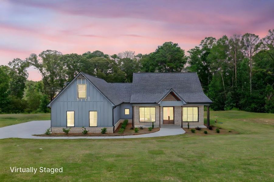 Front exterior of a new home in , Dallas, GA, highlighting curb appeal (Image 25). Front exterior of a new home in , Dallas, GA, highlighting curb appeal (Image 25).