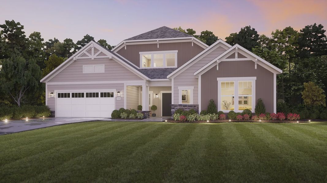 Representative exterior photo of a completed home built from the Provenance by Epcon Communities in The Courtyards at Bailey Farms, Dacula, GA (Image 16).