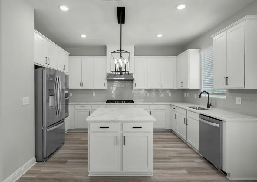 Kitchen with extra storage on the island