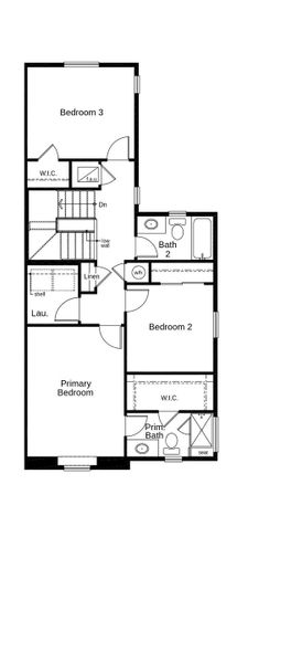 2D floor plan layout of this home in Painted Prairie Villas, Aurora, CO (Image 3).