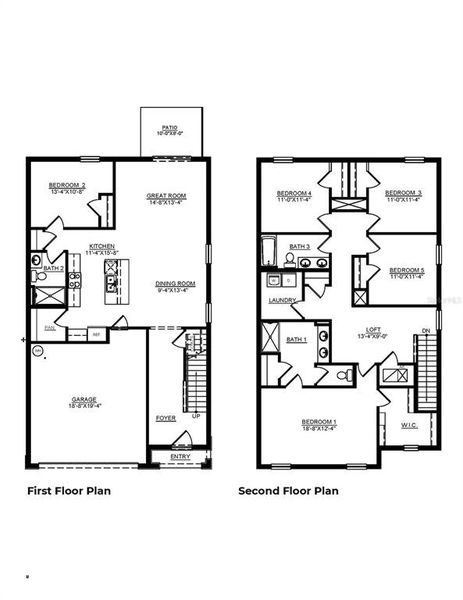 2D floor plan layout of this home in Deerbrook, Land O' Lakes, FL (Image 2). 2D floor plan layout of this home in Deerbrook, Land O' Lakes, FL (Image 2).