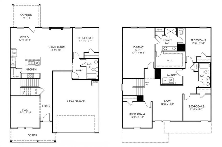 2D floor plan layout of this home in , Braselton, GA (Image 3).