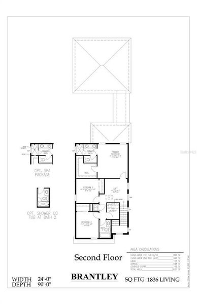 2D floor plan layout of this home in Serenade at Ovation, Winter Garden, FL (Image 7).