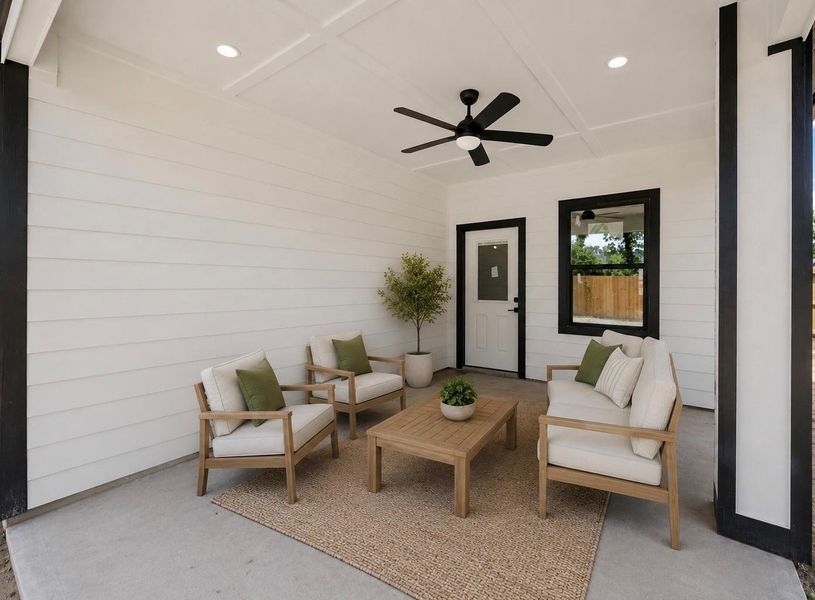 Virtually staged patio