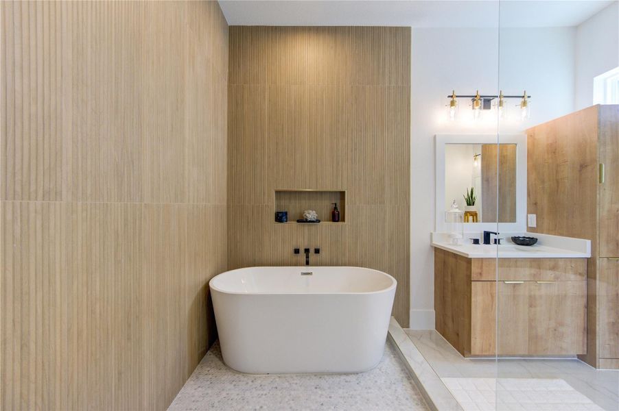 Furnished interior view inside a new home in , Houston (Image 41).