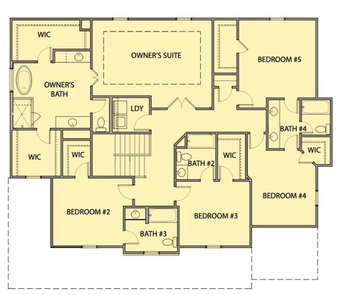 2D floor plan layout for the Somerset III by Kerley Family Homes in Springside Reserve, Powder Springs, GA (Image 4).