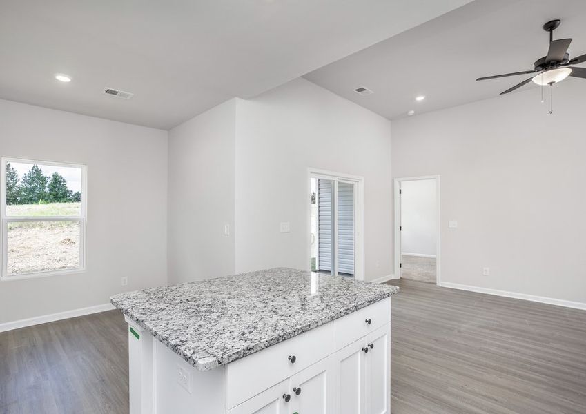 Open-concept living area.