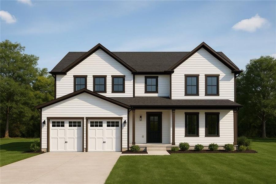 Front exterior of a new home in , Gainesville, GA, highlighting curb appeal (Image 15). Front exterior of a new home in , Gainesville, GA, highlighting curb appeal (Image 15).
