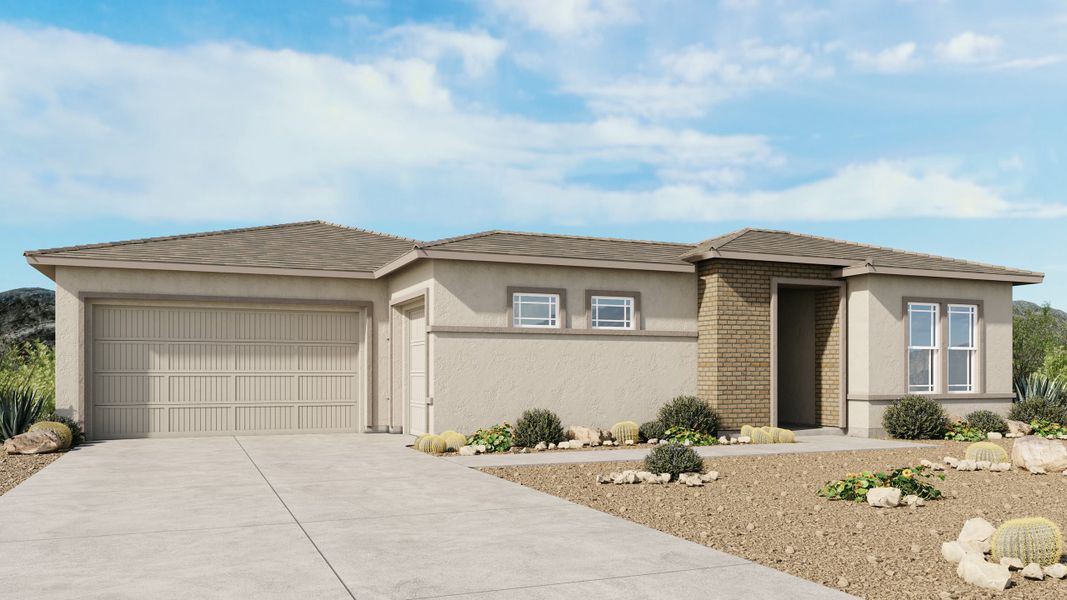 Representative exterior photo of a completed home built from the Adair by Taylor Morrison in Borgata Summit, Queen Creek, AZ (Image 3).