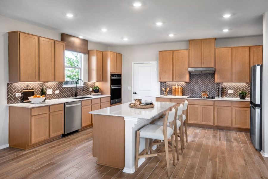 Representative furnished interior of a home built from the 2897 Modeled by KB Home in Stoney Chase, Del Valle (Image 6).