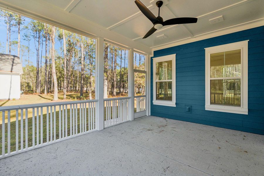 Exterior details and patio area of a home in , Awendaw (Image 42).
