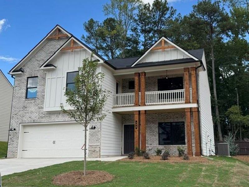 Front exterior of a new home in The Overlook at Factory Shoals, Mableton, GA, highlighting curb appeal (Image 7).