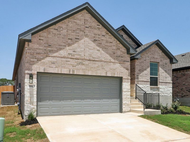 Front exterior of a new home in Kallison Ranch, San Antonio, TX, highlighting curb appeal (Image 22).