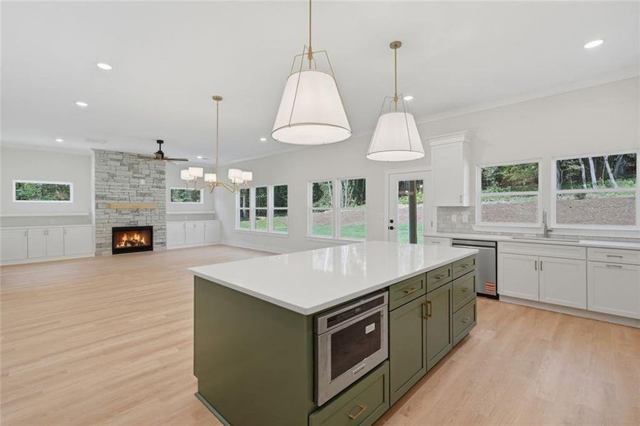 Furnished interior view inside a new home in , White (Image 7).