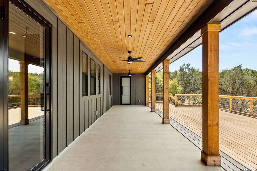 Exterior details and patio area of a home in , New Braunfels (Image 29).