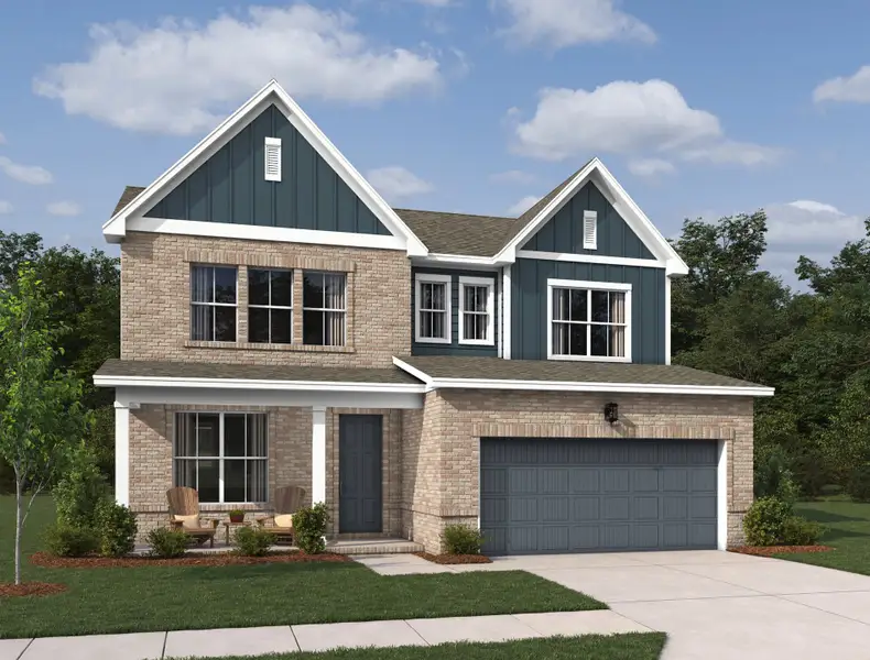 Representative exterior photo of a completed home built from the Macon II by Ashton Woods in Ascent at Arbor Ridge, La Vergne, TN (Image 1). Representative exterior photo of a completed home built from the Macon II by Ashton Woods in Ascent at Arbor Ridge, La Vergne, TN (Image 1).