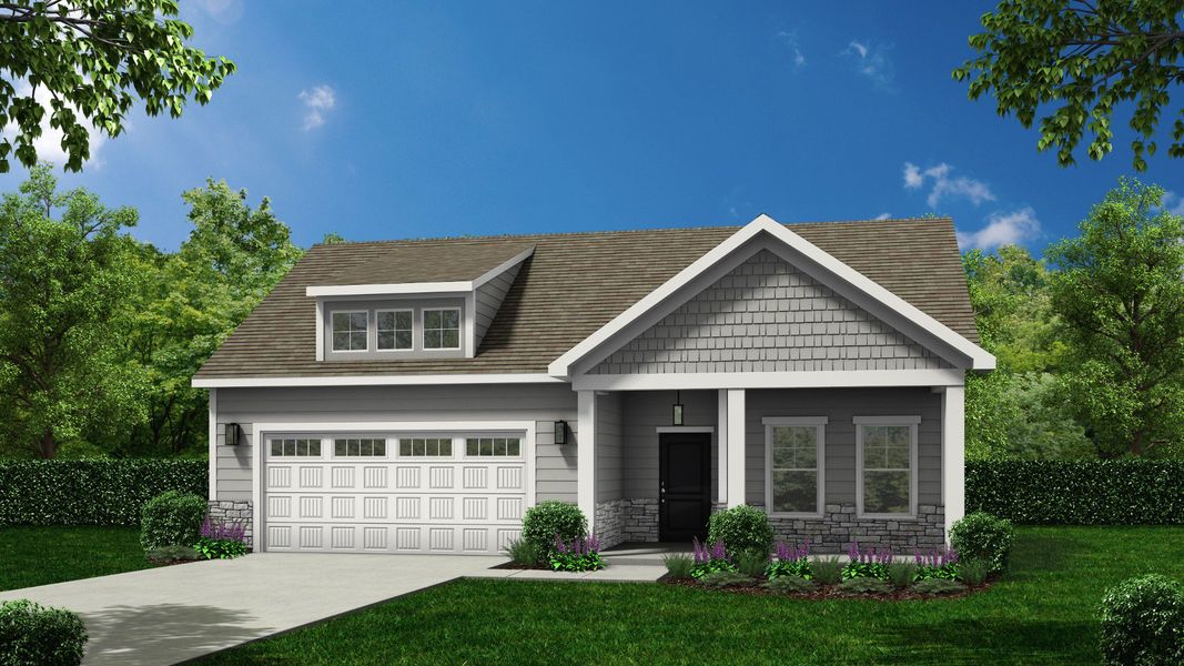 Representative exterior photo of a completed home built from the Promenade by Epcon Communities in The Fairways, Eden, NC (Image 1). Representative exterior photo of a completed home built from the Promenade by Epcon Communities in The Fairways, Eden, NC (Image 1).