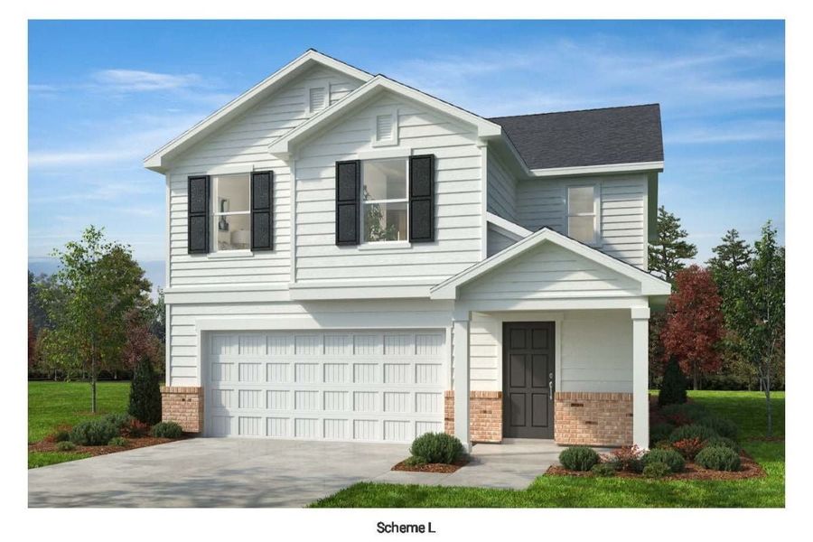 Front exterior of a new home in Bellina, York, SC, highlighting curb appeal (Image 1).