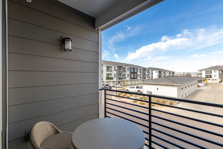Exterior details and patio area of a home in Gateway Commons, Denver (Image 1). Exterior details and patio area of a home in Gateway Commons, Denver (Image 1).
