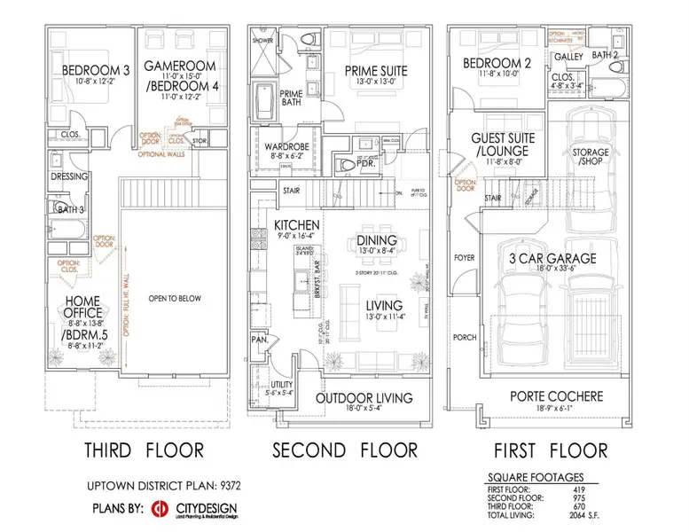 2D floor plan layout of this home in Uptown District, Houston, TX (Image 3).