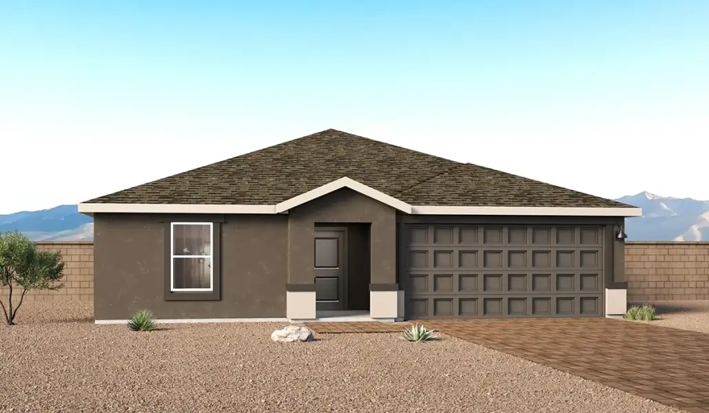 Representative exterior photo of a completed home built from the Anza - T40A by D.R. Horton in Sorrel Ridge Estates, Tucson, AZ (Image 4). Representative exterior photo of a completed home built from the Anza - T40A by D.R. Horton in Sorrel Ridge Estates, Tucson, AZ (Image 4).