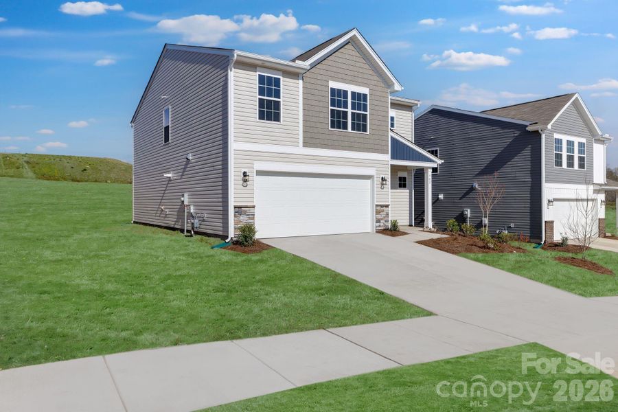 Front exterior of a new home in Cleveland Hill, Shelby, NC, highlighting curb appeal (Image 2).