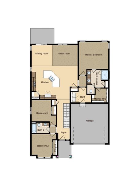 2D floor plan layout for the The Jackson by View Homes in Jackson Creek North, Monument, CO (Image 3).
