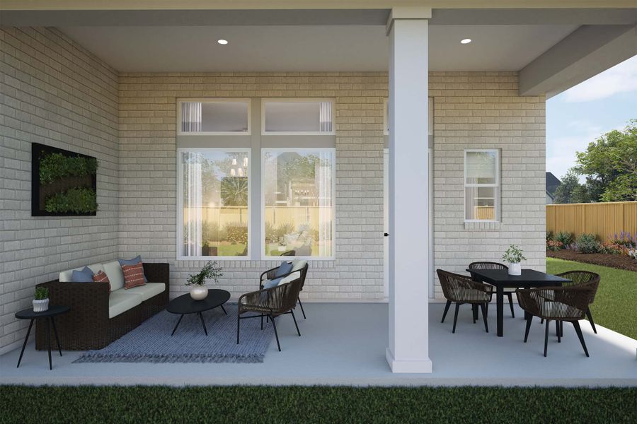 Representative exterior details of a home built from the The Rose by David Weekley Homes in Two Step Farm 50', Montgomery (Image 4).