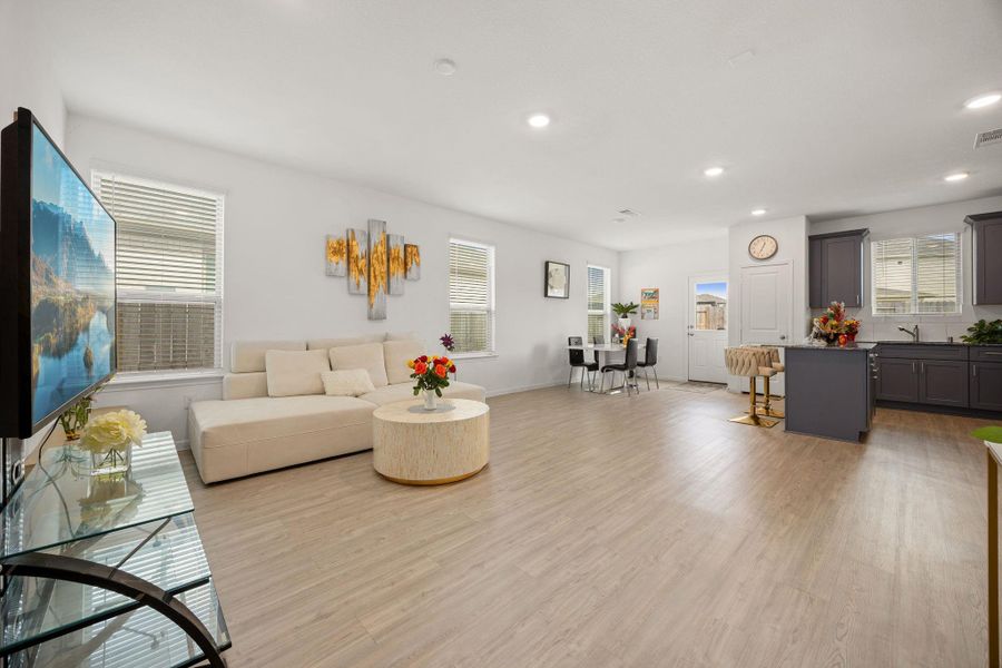 Living room and kitchen