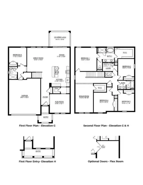 2D floor plan layout for the Hemmingway by D.R. Horton in Pasadena Ridge, Dade City, FL (Image 4). 2D floor plan layout for the Hemmingway by D.R. Horton in Pasadena Ridge, Dade City, FL (Image 4).