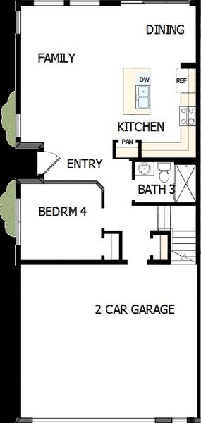 2D floor plan layout of this home in North River Ranch – Townhomes, Parrish, FL (Image 5).
